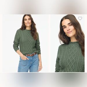 Mockneck cable-knit sweater